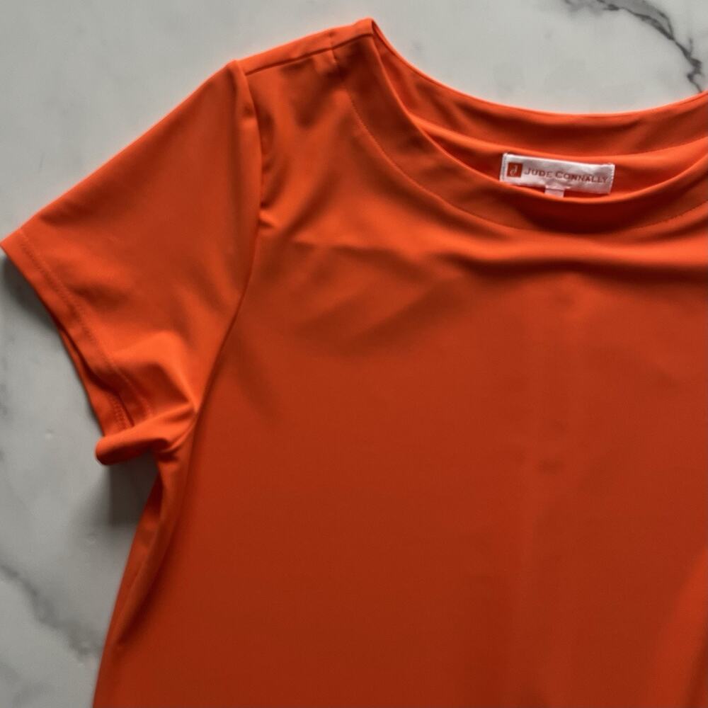 Jude Connally Ella Mini Dress Jude Cloth Orange Sz Medium Dopamine Preppy Chic - Picture 7 of 10